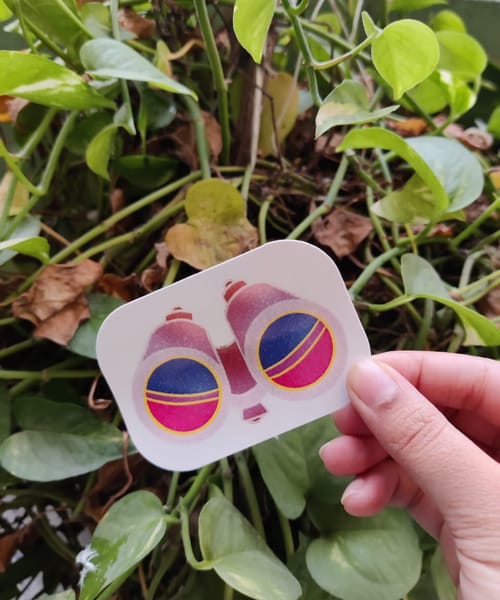 Bi-noculars sticker